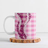 Pink Hawaii Palaka Ceramic Mug Hawaiian Honohono Lei