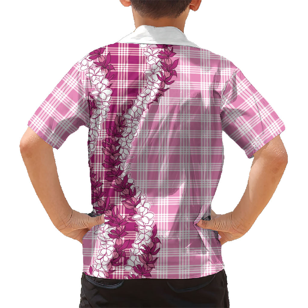 Pink Hawaii Palaka Family Matching Mermaid Dress and Hawaiian Shirt Hawaiian Honohono Lei LT05 - Polynesian Pride