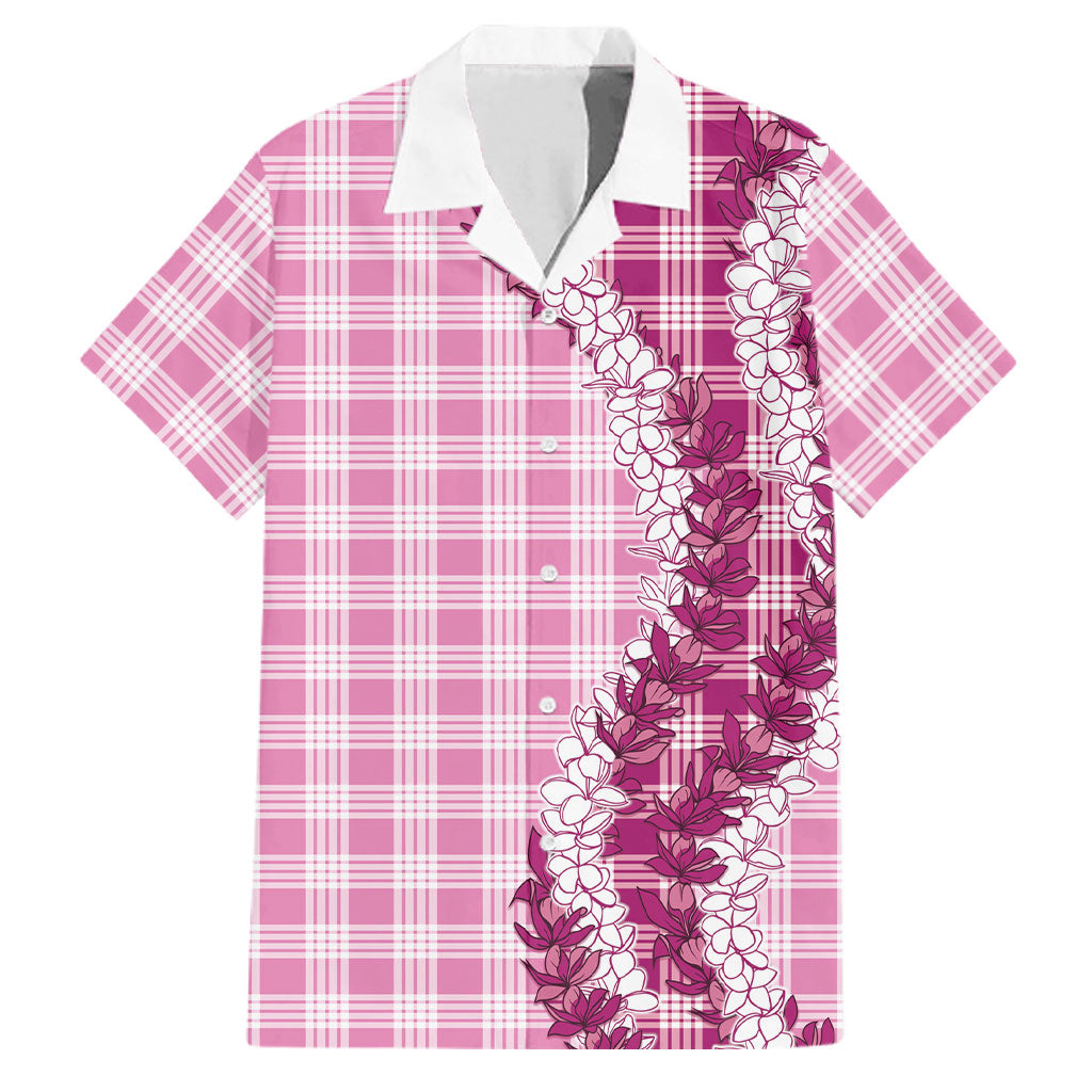 Pink Hawaii Palaka Family Matching Mermaid Dress and Hawaiian Shirt Hawaiian Honohono Lei LT05 Dad's Shirt - Short Sleeve Pink - Polynesian Pride
