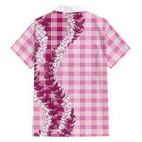 Pink Hawaii Palaka Family Matching Mermaid Dress and Hawaiian Shirt Hawaiian Honohono Lei LT05 - Polynesian Pride