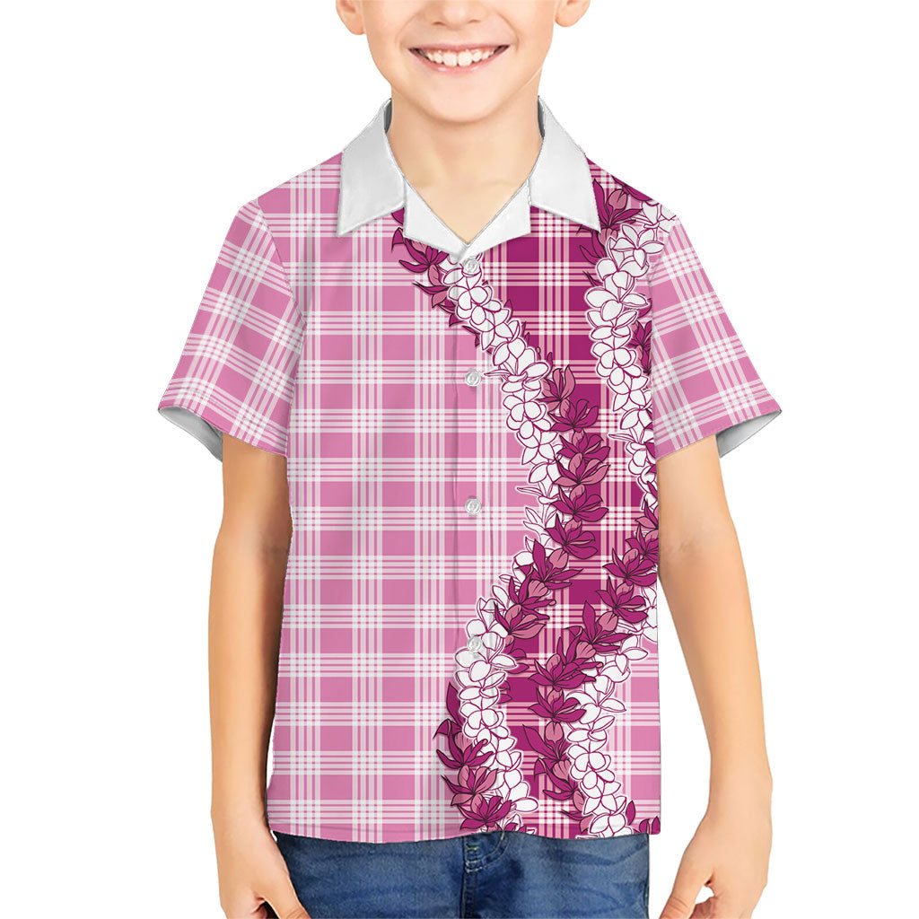 Pink Hawaii Palaka Family Matching Mermaid Dress and Hawaiian Shirt Hawaiian Honohono Lei LT05 Son's Shirt Pink - Polynesian Pride