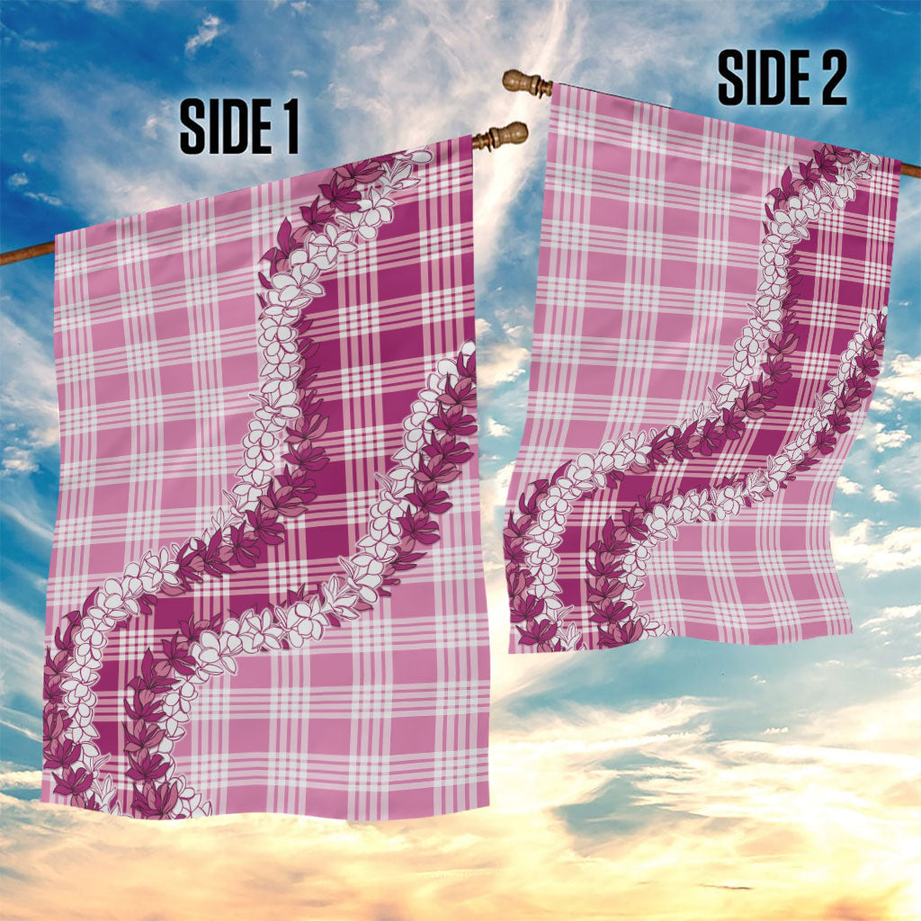 Pink Hawaii Palaka Garden Flag Hawaiian Honohono Lei