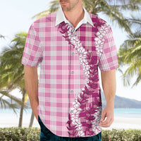Pink Hawaii Palaka Hawaiian Shirt Hawaiian Honohono Lei