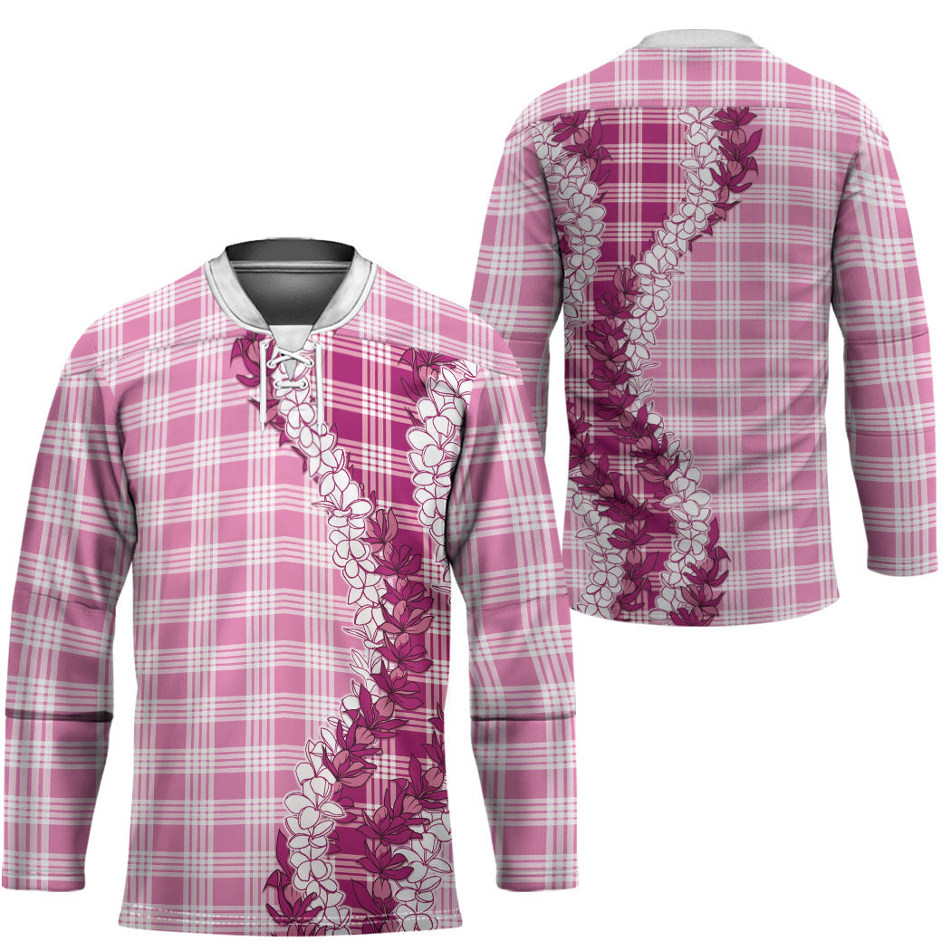 Pink Hawaii Palaka Hockey Jersey Hawaiian Honohono Lei