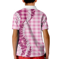 Pink Hawaii Palaka Kid Polo Shirt Hawaiian Honohono Lei