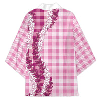 Pink Hawaii Palaka Kimono Hawaiian Honohono Lei