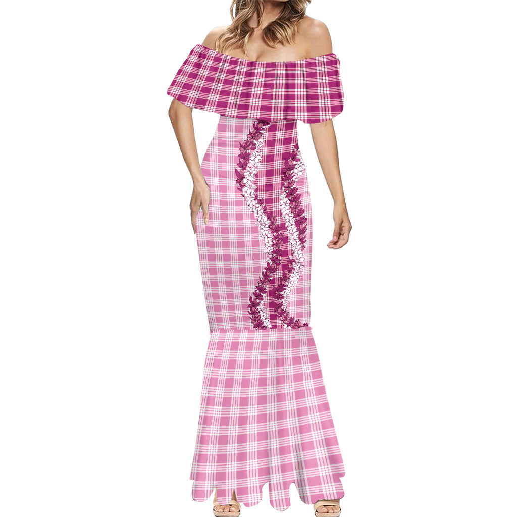 Pink Hawaii Palaka Mermaid Dress Hawaiian Honohono Lei LT05 - Polynesian Pride