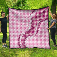 Pink Hawaii Palaka Quilt Hawaiian Honohono Lei