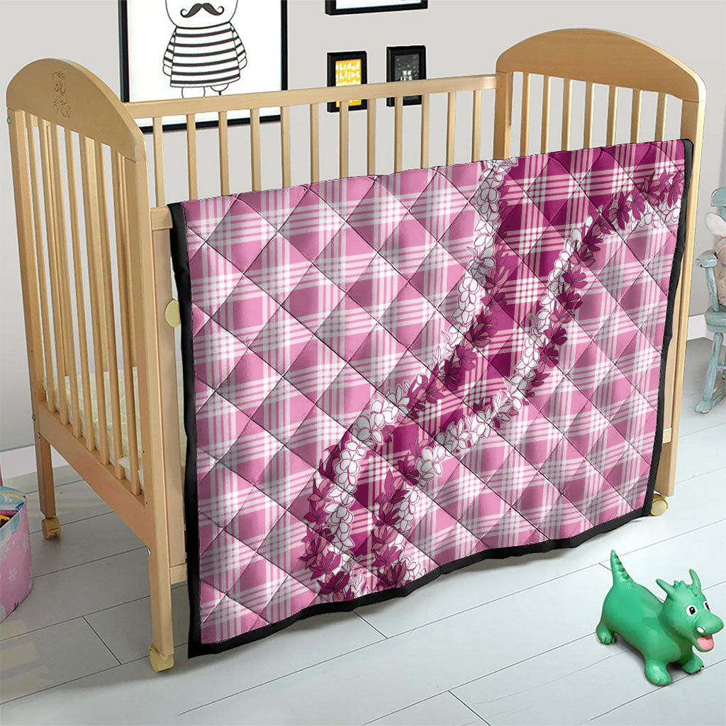 Pink Hawaii Palaka Quilt Hawaiian Honohono Lei