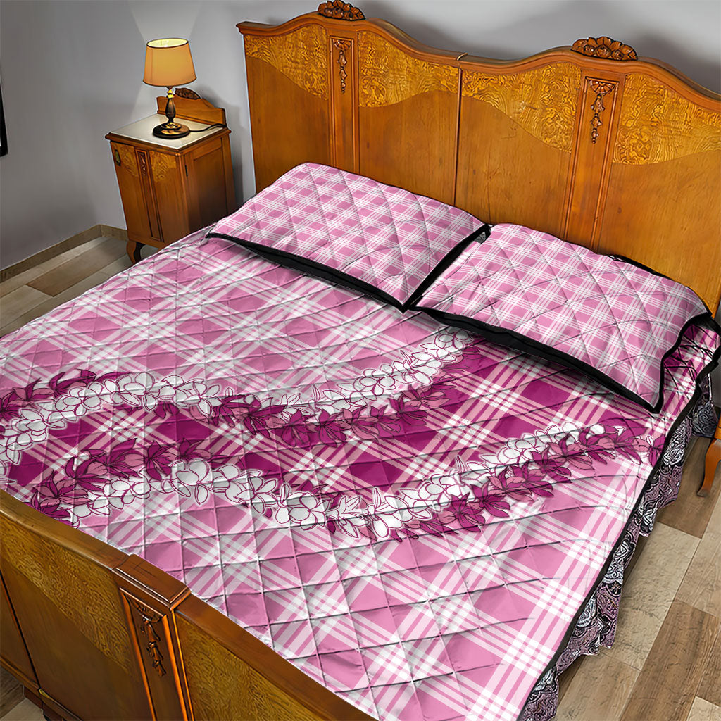 Pink Hawaii Palaka Quilt Bed Set Hawaiian Honohono Lei LT05 - Polynesian Pride