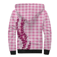 Pink Hawaii Palaka Sherpa Hoodie Hawaiian Honohono Lei LT05 - Polynesian Pride