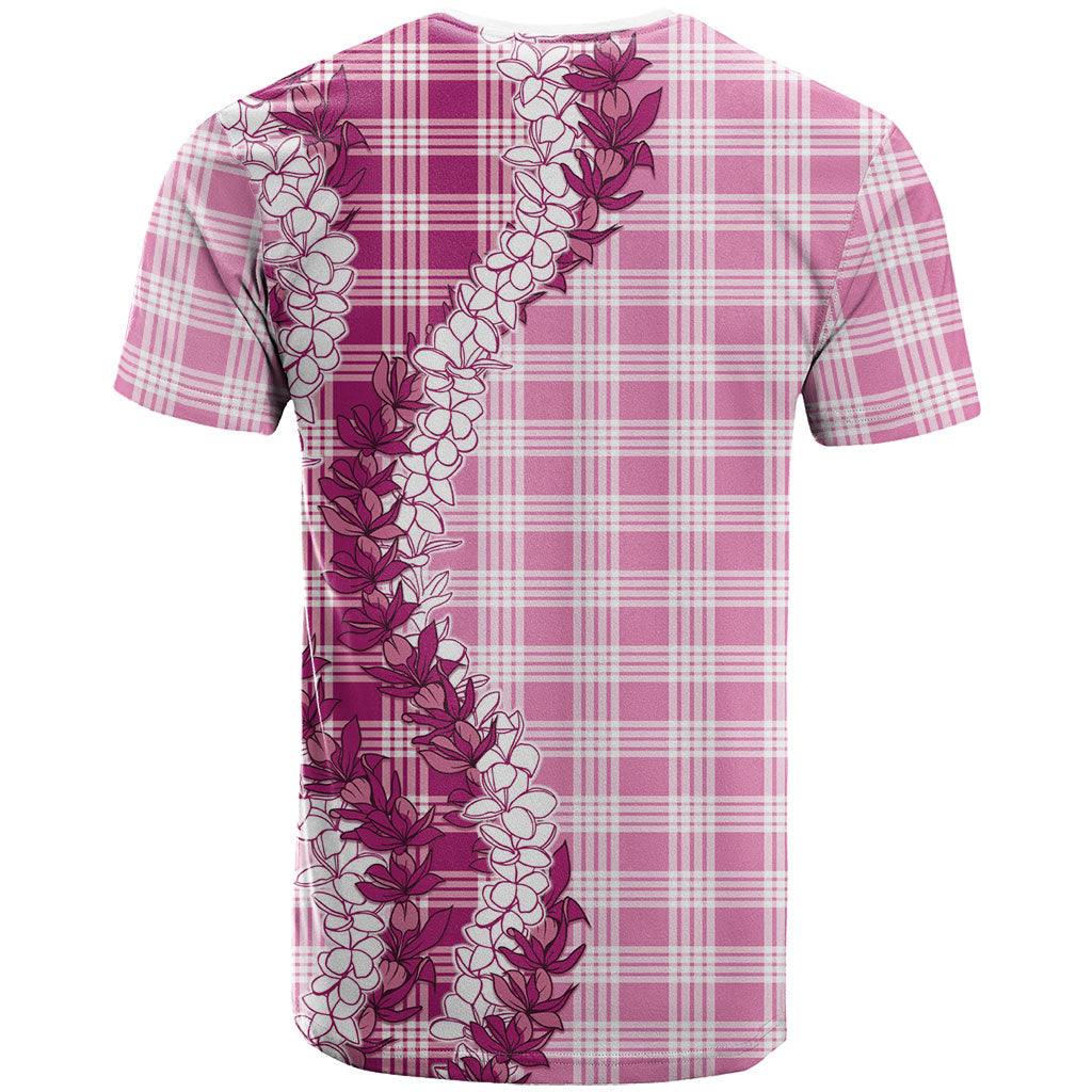 Pink Hawaii Palaka T Shirt Hawaiian Honohono Lei