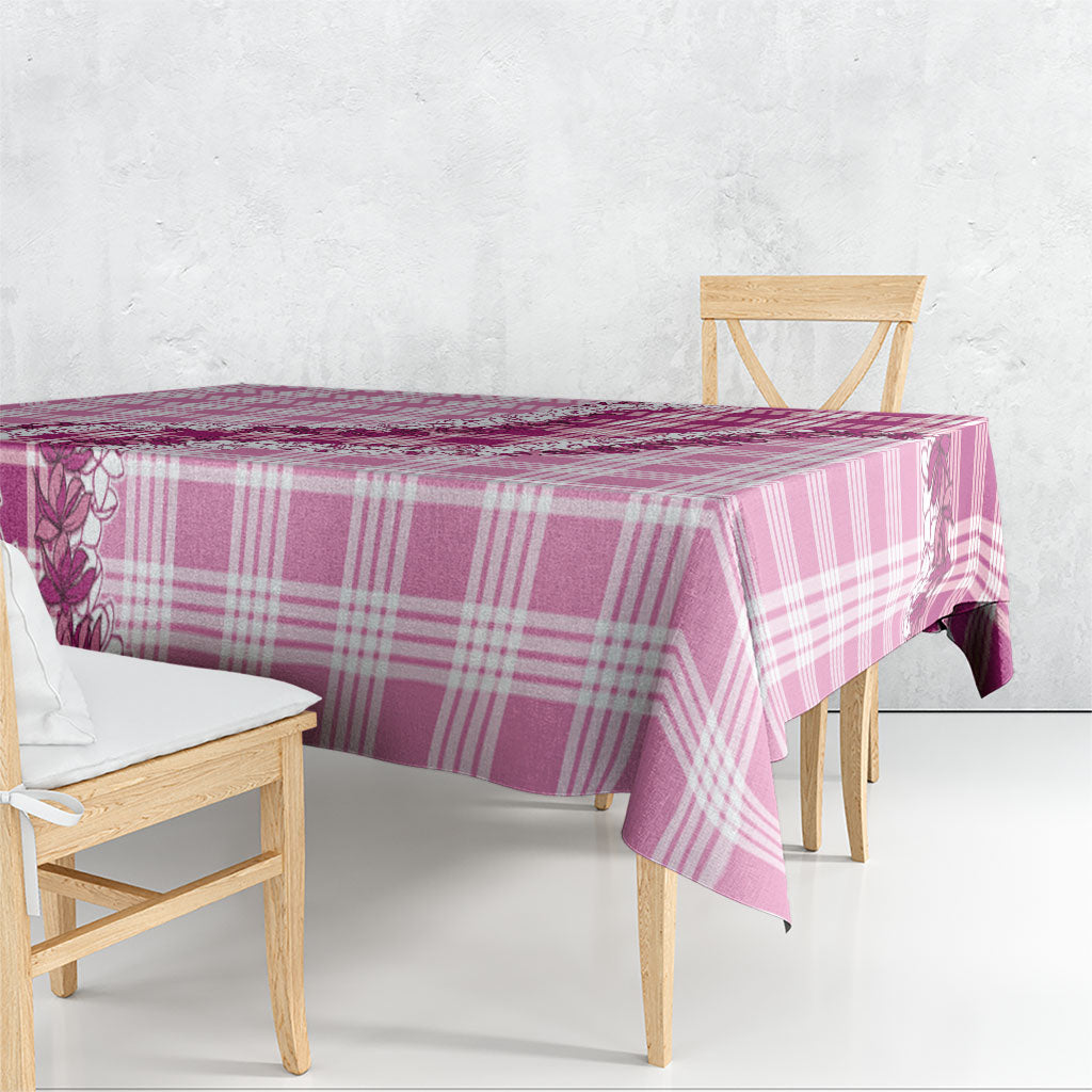 Pink Hawaii Palaka Tablecloth Hawaiian Honohono Lei