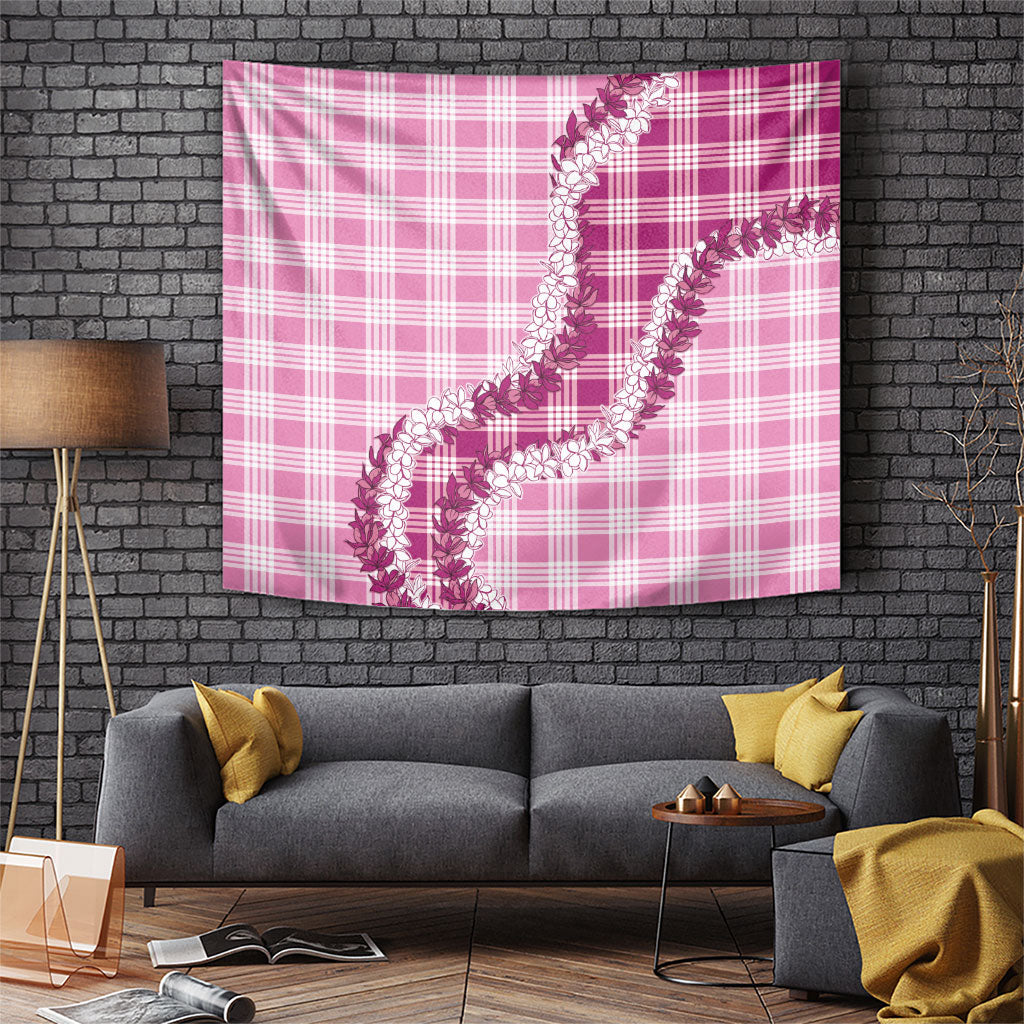Pink Hawaii Palaka Tapestry Hawaiian Honohono Lei