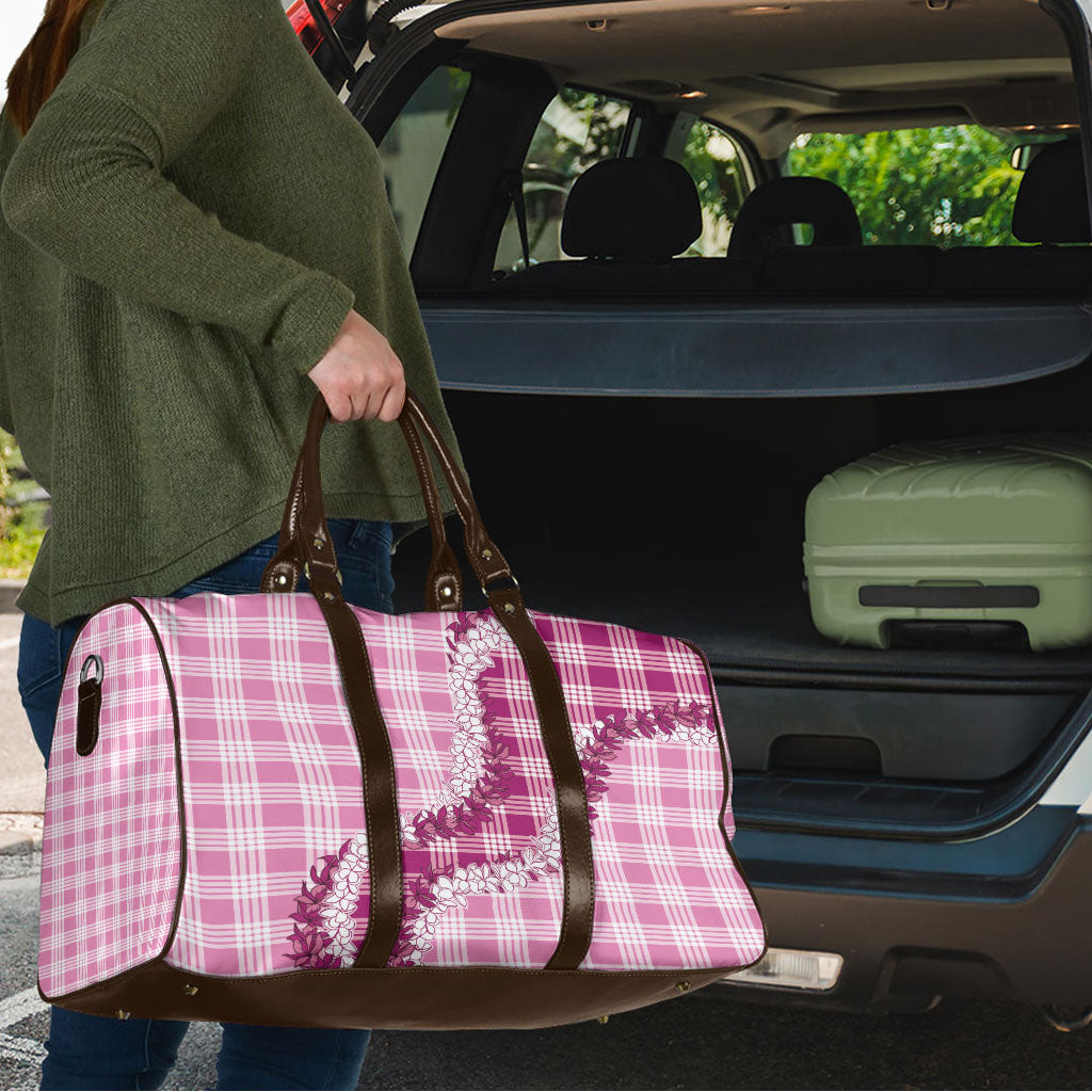 Pink Hawaii Palaka Travel Bag Hawaiian Honohono Lei