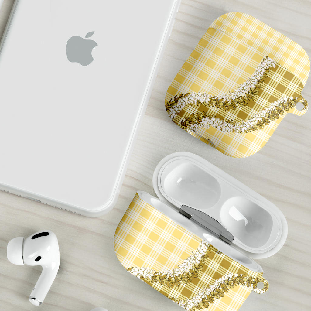 Yellow Hawaii Palaka AirPods Case Hawaiian Honohono Lei LT05 - Polynesian Pride