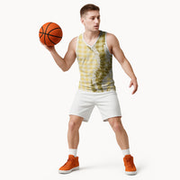 Yellow Hawaii Palaka Basketball Jersey Hawaiian Honohono Lei