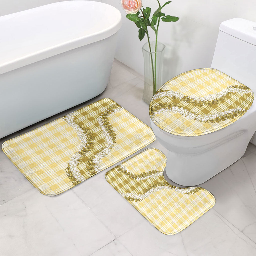 Yellow Hawaii Palaka Bathroom Set Hawaiian Honohono Lei