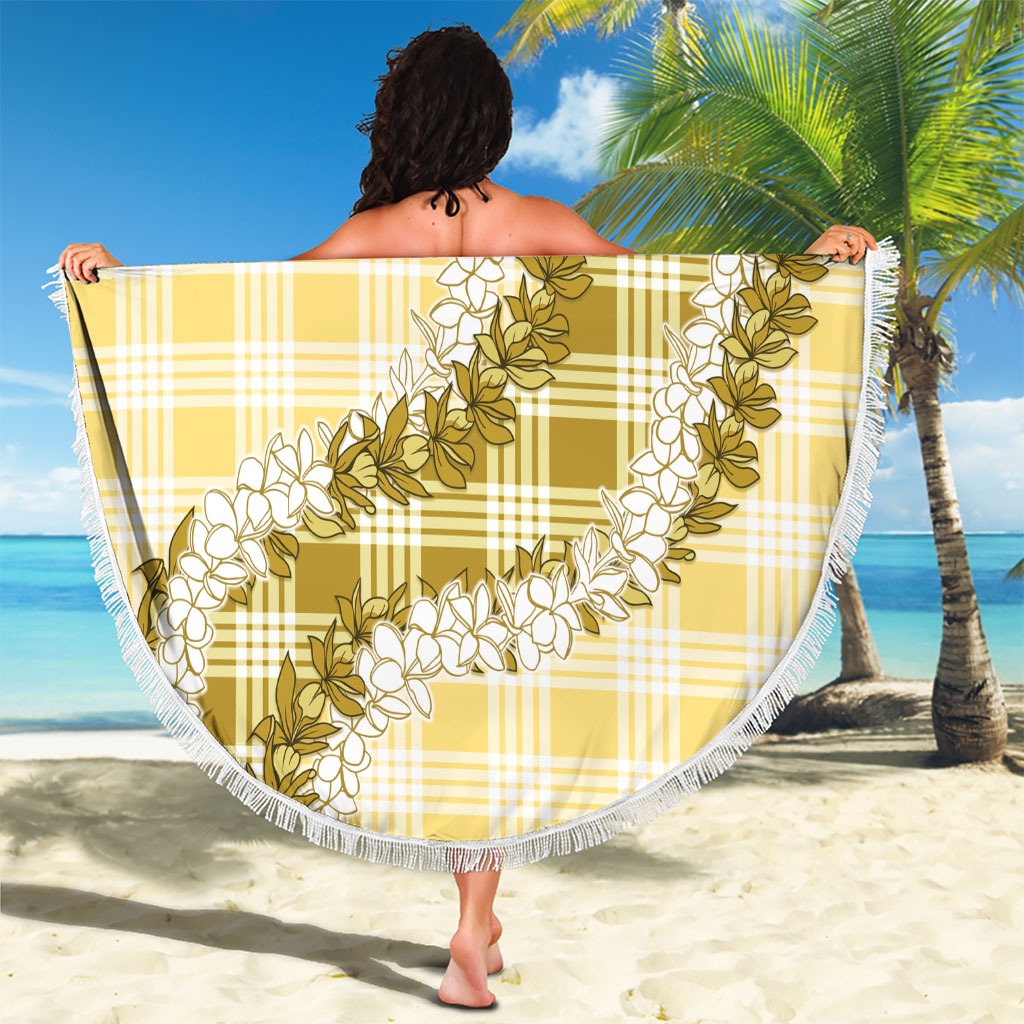Yellow Hawaii Palaka Beach Blanket Hawaiian Honohono Lei