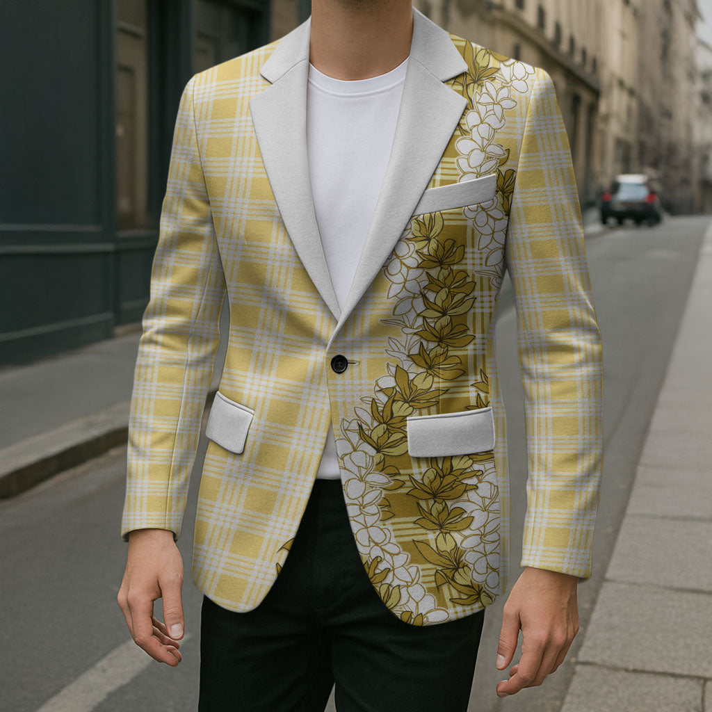 Yellow Hawaii Palaka Blazer Hawaiian Honohono Lei