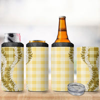 Yellow Hawaii Palaka 4 in 1 Can Cooler Tumbler Hawaiian Honohono Lei