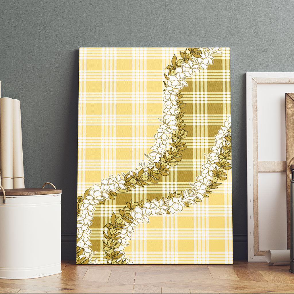 Yellow Hawaii Palaka Canvas Wall Art Hawaiian Honohono Lei