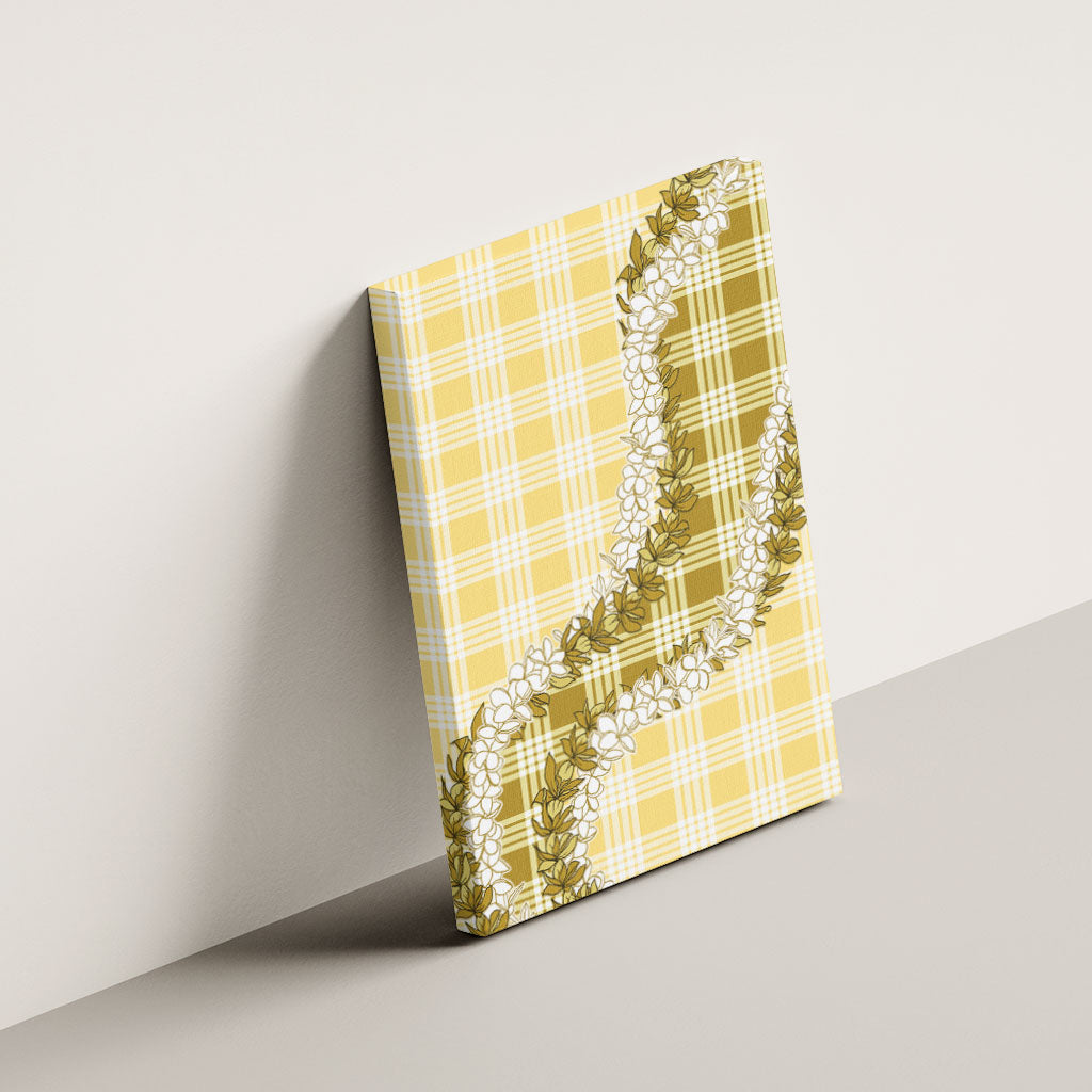 Yellow Hawaii Palaka Canvas Wall Art Hawaiian Honohono Lei