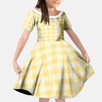 Yellow Hawaii Palaka Family Matching Tank Maxi Dress and Hawaiian Shirt Hawaiian Honohono Lei LT05 Daughter's Dress Yellow - Polynesian Pride