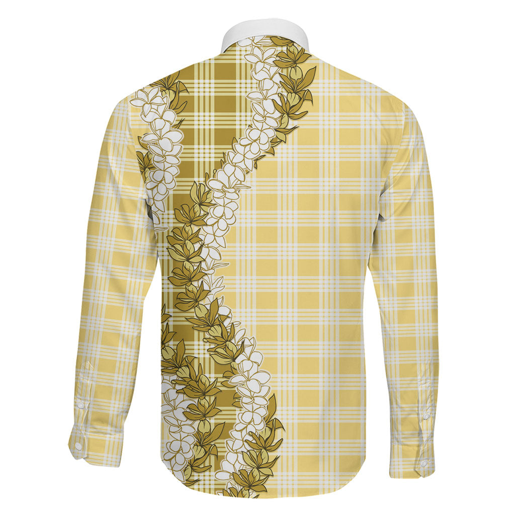 Yellow Hawaii Palaka Family Matching Tank Maxi Dress and Hawaiian Shirt Hawaiian Honohono Lei LT05 - Polynesian Pride