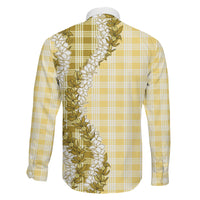 Yellow Hawaii Palaka Family Matching Tank Maxi Dress and Hawaiian Shirt Hawaiian Honohono Lei LT05 - Polynesian Pride