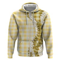 Yellow Hawaii Palaka Hoodie Hawaiian Honohono Lei
