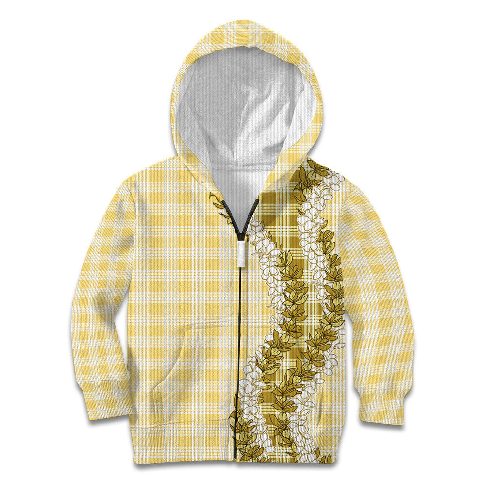 Yellow Hawaii Palaka Kid Hoodie Hawaiian Honohono Lei