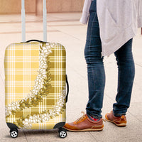 Yellow Hawaii Palaka Luggage Cover Hawaiian Honohono Lei