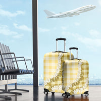 Yellow Hawaii Palaka Luggage Cover Hawaiian Honohono Lei
