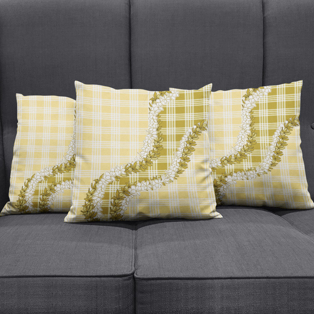 Yellow Hawaii Palaka Pillow Cover Hawaiian Honohono Lei LT05 - Polynesian Pride
