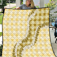 Yellow Hawaii Palaka Quilt Hawaiian Honohono Lei