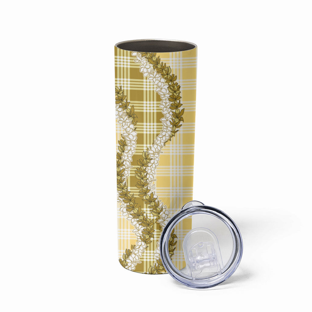 Yellow Hawaii Palaka Skinny Tumbler Hawaiian Honohono Lei