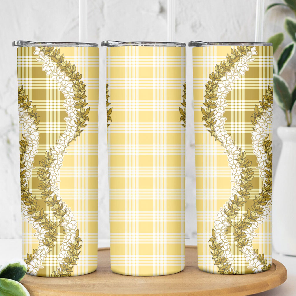 Yellow Hawaii Palaka Skinny Tumbler Hawaiian Honohono Lei