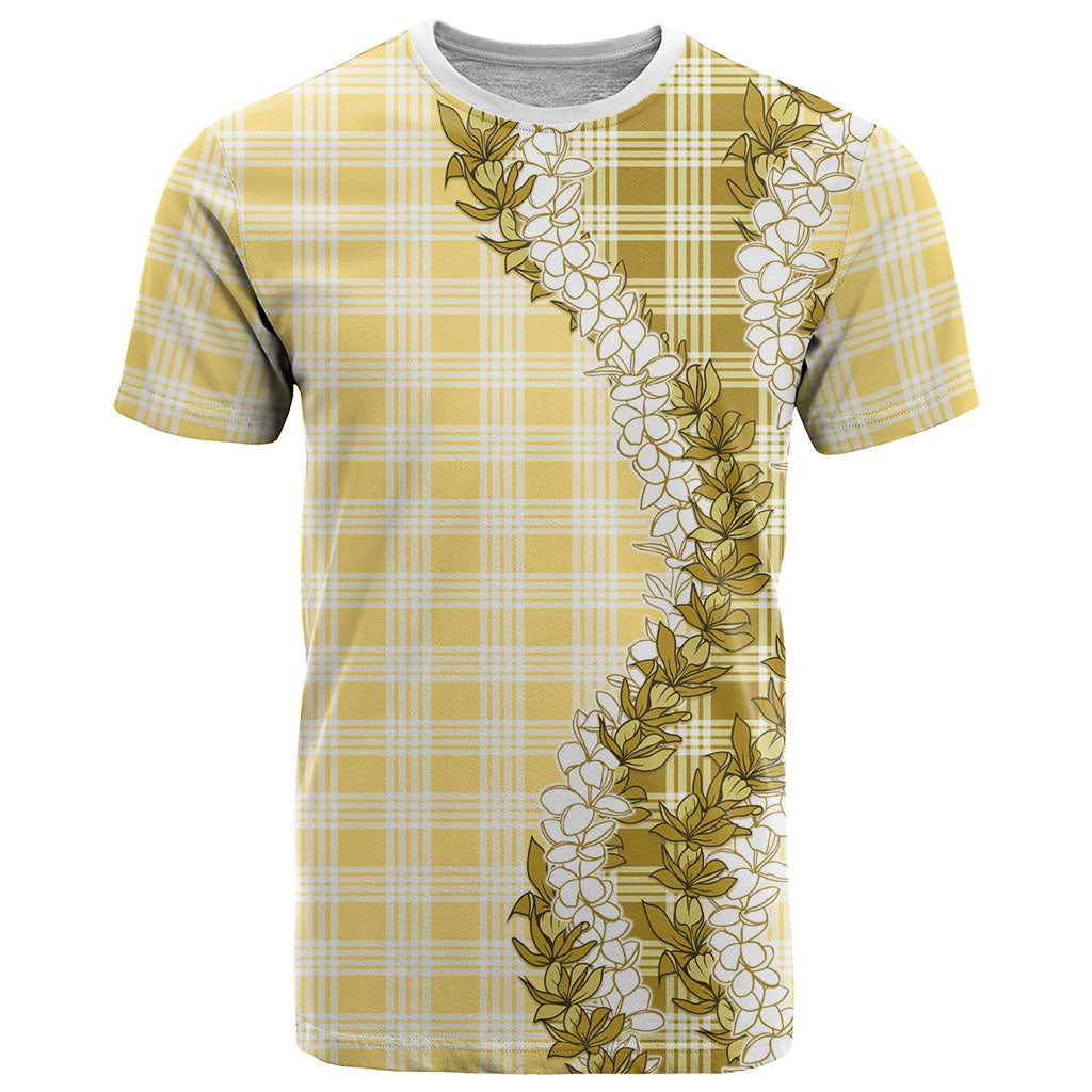 Yellow Hawaii Palaka T Shirt Hawaiian Honohono Lei
