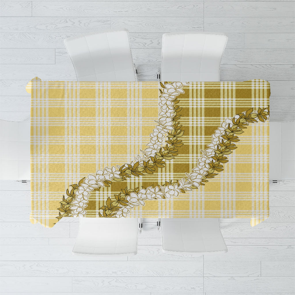 Yellow Hawaii Palaka Tablecloth Hawaiian Honohono Lei