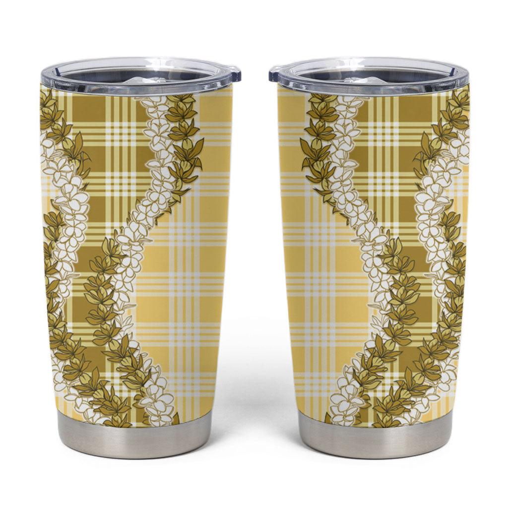 Yellow Hawaii Palaka Tumbler Cup Hawaiian Honohono Lei