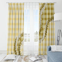 Yellow Hawaii Palaka Window Curtain Hawaiian Honohono Lei