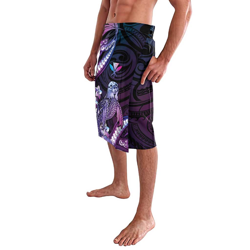 Hawaiian Monk Seal Lavalava Kakau Tribal Pattern Violet Gradient