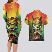 Vanuatu July 30th 1980 Couples Matching Long Sleeve Bodycon Dress and Hawaiian Shirt Happy Independence Day - Polynesian Pride