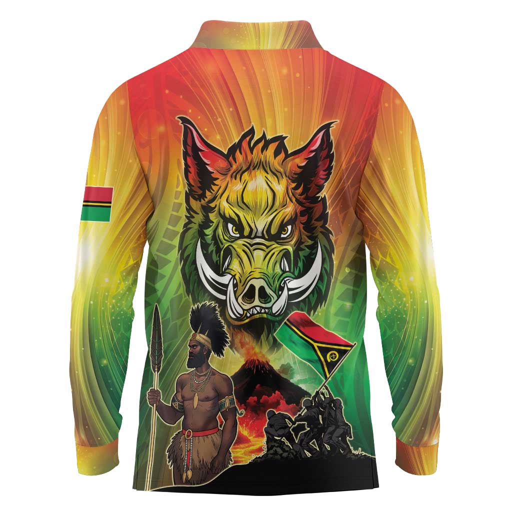 Vanuatu July 30th 1980 Long Sleeve Polo Shirt Happy Independence Day LT05 - Polynesian Pride