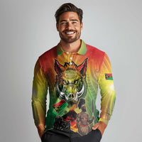 Vanuatu July 30th 1980 Long Sleeve Polo Shirt Happy Independence Day LT05 - Polynesian Pride