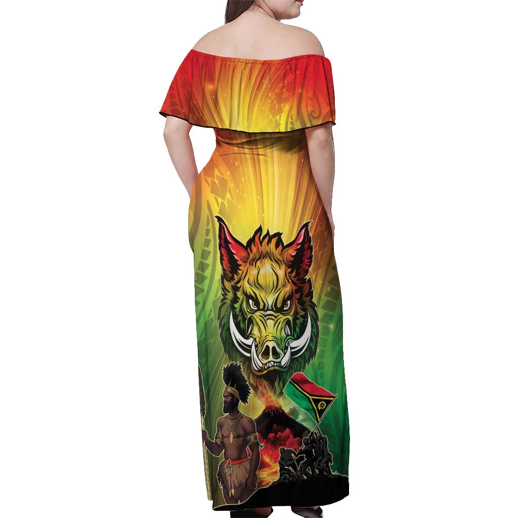 Vanuatu July 30th 1980 Off Shoulder Maxi Dress Happy Independence Day LT05 - Polynesian Pride