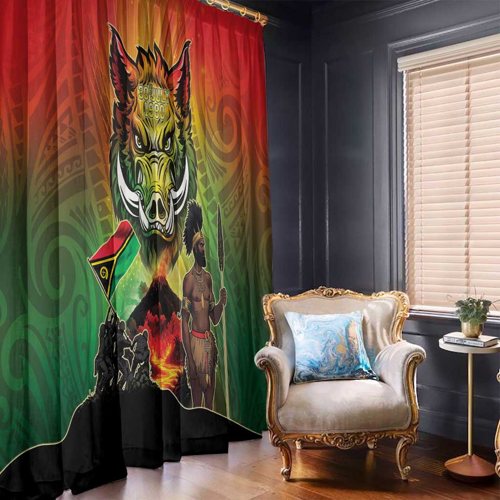 Vanuatu July 30th 1980 Window Curtain Happy Independence Day - Polynesian Pride