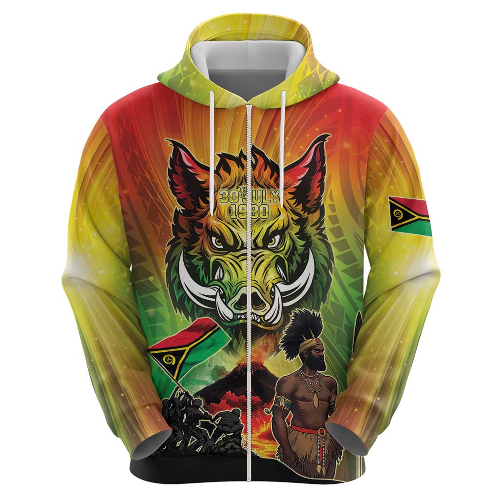 Vanuatu July 30th 1980 Zip Hoodie Happy Independence Day - Polynesian Pride