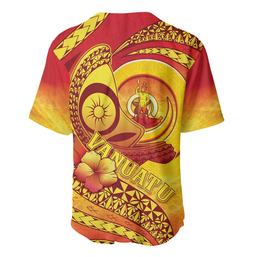 Vanuatu 45 Yia Indipendens Anivesari Baseball Jersey Tamtam Drum With Boar Tusk - Polynesian Pride